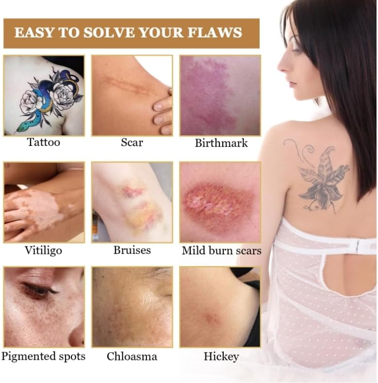 Jinzzha Aromixe scar and tattoo cover kit layout