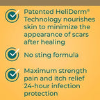 Back label of Neosporin Pain Itch and Scar ointment showing drug facts and ingredients.
