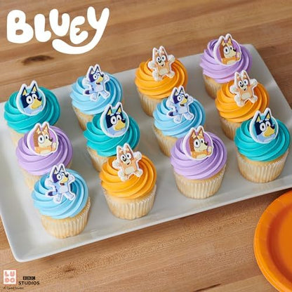 Bluey and Bingo 3D cupcake toppers close up