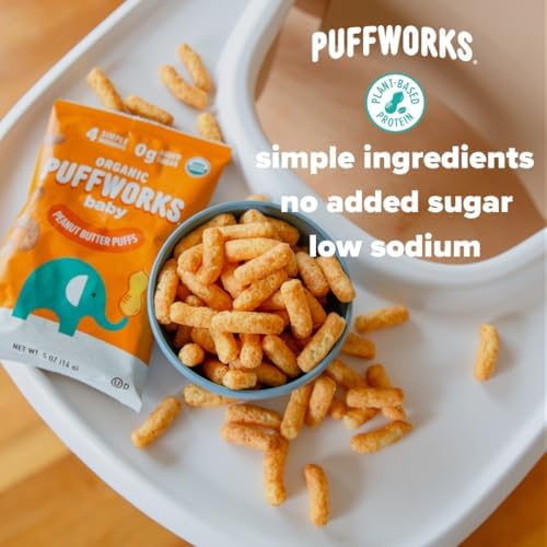 Full set of twelve individual Puffworks baby puff packages included in the imported variety pack.