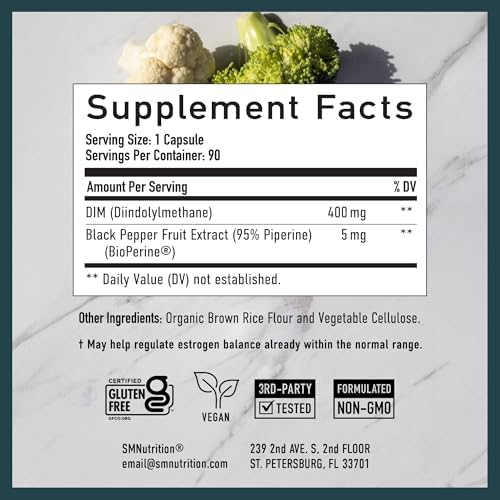 SMNutrition extra strength DIM dietary supplement bottle lifestyle view