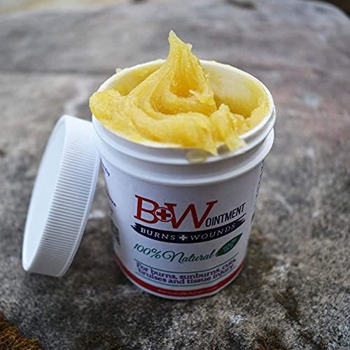 Amish made burn and wound salve 4 ounce jar label details