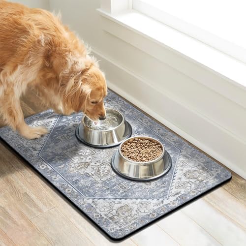 Cuslnox boho dog placemat with bowls