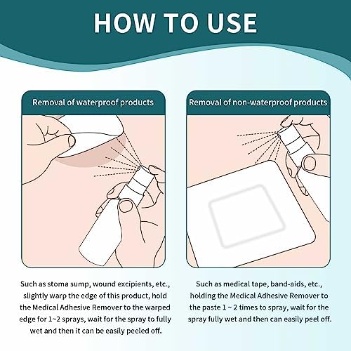 Travel-size 60ml medical adhesive remover spray for on-the-go skin protection.