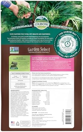 Oxbow Garden Select Young Rabbit Food package back label details