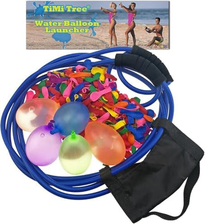 Premium quality thick rubber tubing of the water toy launcher showing its high elasticity stretch