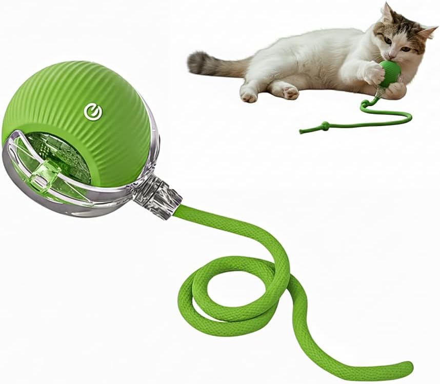 Interactive Cat Toy Ball, Automatic Intercative Cat Toys for Indoor Cats, The 3rd Generation Agile Moving Cat Ball with Elastic Mesh Tail, Toys for Indoor Adult Cats, Motion Activated (Red) - Image 12