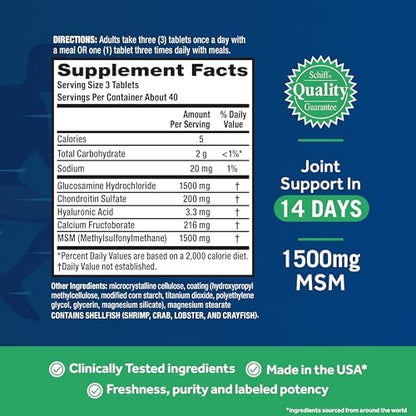 Move Free Advanced Glucosamine Chondroitin MSM Joint Support Supplement, Supports Mobility Comfort Strength Flexibility & Bone - 120 Tablets (40 servings)* - Image 5