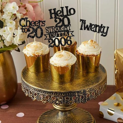 Premium single-sided 300-gram card stock cupcake decoration set detailing food-grade sticks.