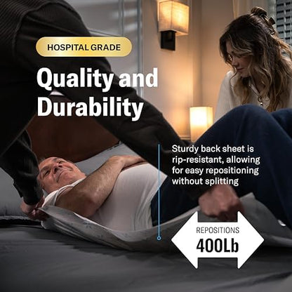 Curera adult pee pads 400 pounds patient repositioning tear resistant back sheet demonstration