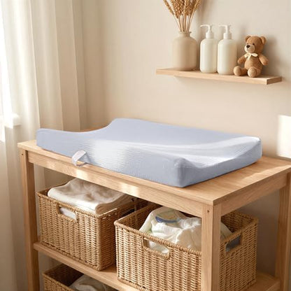 Lulumoon neutral color changing table covers pack on a standard mattress pad