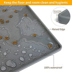Ptlom pet mat placed under pet bowls for floor protection