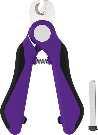 Swihauk heavy duty dog nail clippers front view premium purple pet trimmer