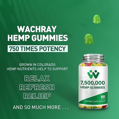 Wachray Nutrition vegan fruit flavored hemp gummies close up