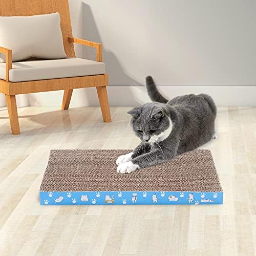 Full packaging view of the five pack Mankaide authentic USA imported cardboard cat scratcher set.