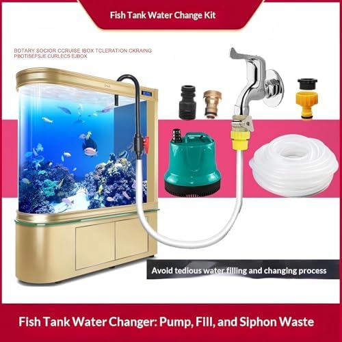 Durable PVC aquarium water inlet and outlet tube showing universal hose thread.