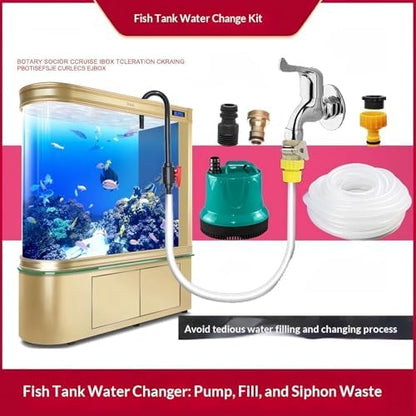 Durable PVC aquarium water inlet and outlet tube showing universal hose thread.