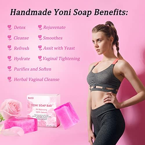 pH balanced vaginal wash soap bars for women showing natural ingredients.
