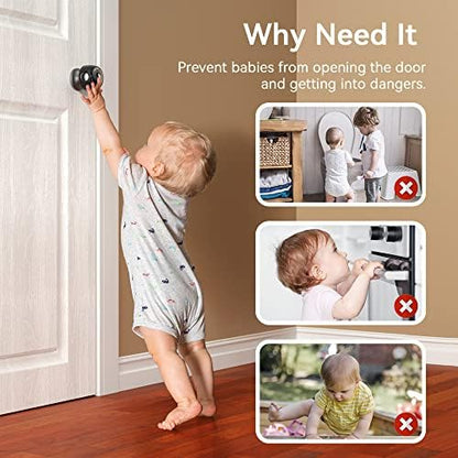 Eudemon childproof door lock installed on round handle