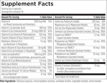 Professional grade prenatal multivitamin for women