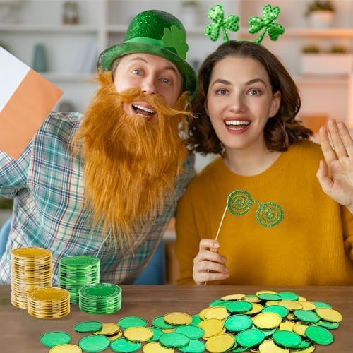 OHOME festive accessories set showing 120 pieces of imported Irish themed plastic money for party favors