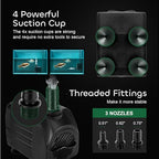 Growneer submersible fountain pump displaying the adjustable flow control knob