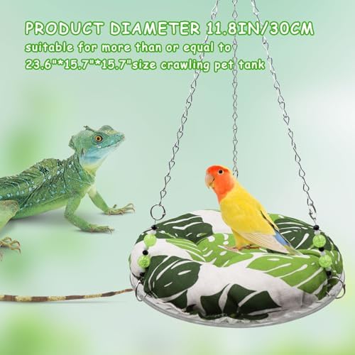 Reptile hammock with adjustable metal chains and hooks
