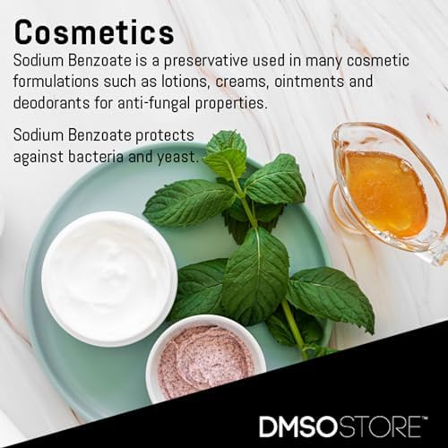 Odorless water soluble sodium benzoate powder for extending lotion shelf life