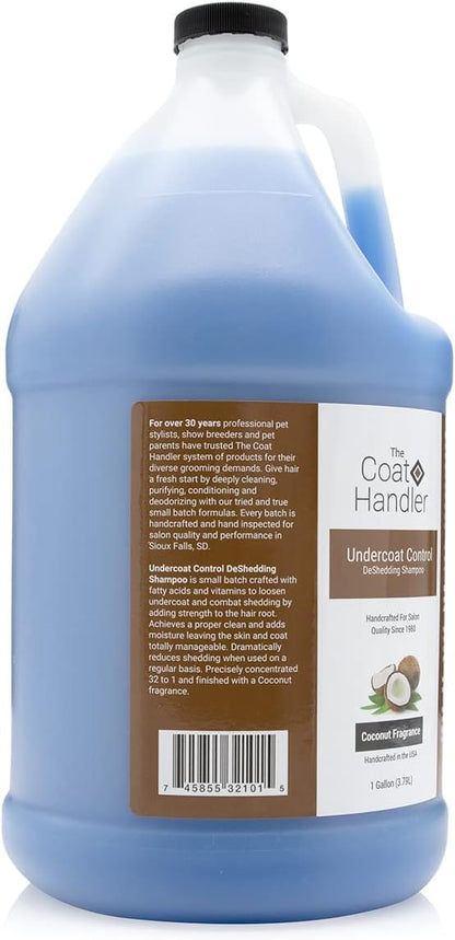 The Coat Handler Undercoat Control Dog Shampoo professional grooming bottle