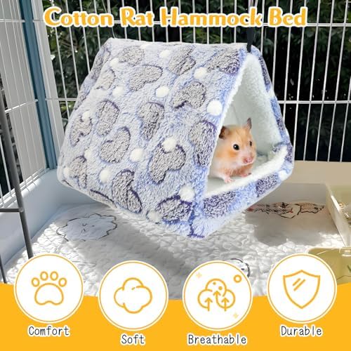 PINVNBY small animal tunnel and hanging bed cage enrichment accessories.