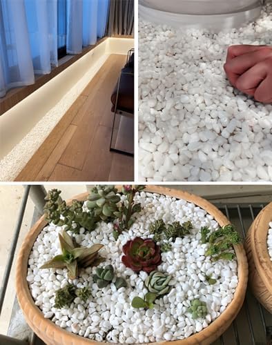 Top view of natural decorative mini pebbles for bonsai