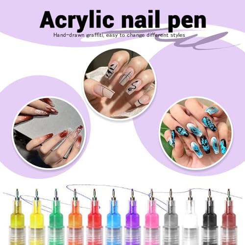 Close up of 0.5 millimeter fine tip nail art pens