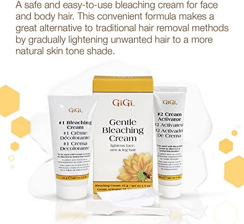 GiGi hair bleach dual component cream and activator tubes for safe cosmetic hair lightening