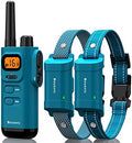 Two Bousnic waterproof dog collars in lake blue