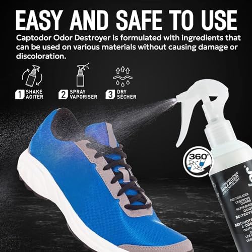 Close up of Captodor spray nozzle for footwear odor control