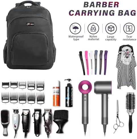 TORIBIO professional barber tool travel case showcasing the built-in external USB charging port feature