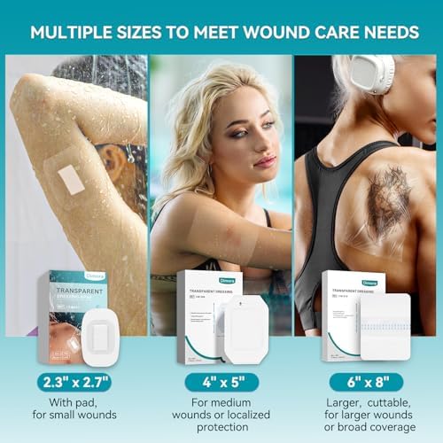 Waterproof transparent wound cover dressing pack of 50 pieces box layout