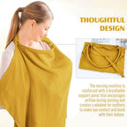Cinaci nursing cover draped over stroller as sun shade