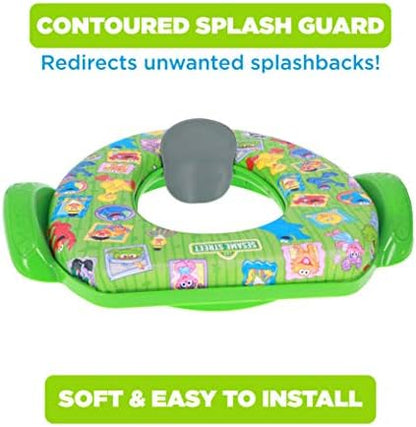 Removable foam cushion separating from the green plastic child commode ring