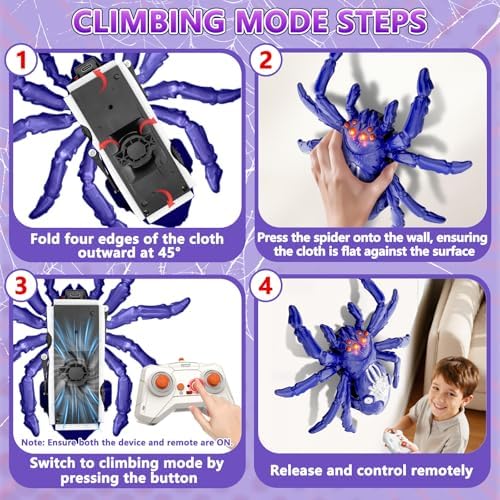 Infowush rechargeable robot spider being controlled by a remote