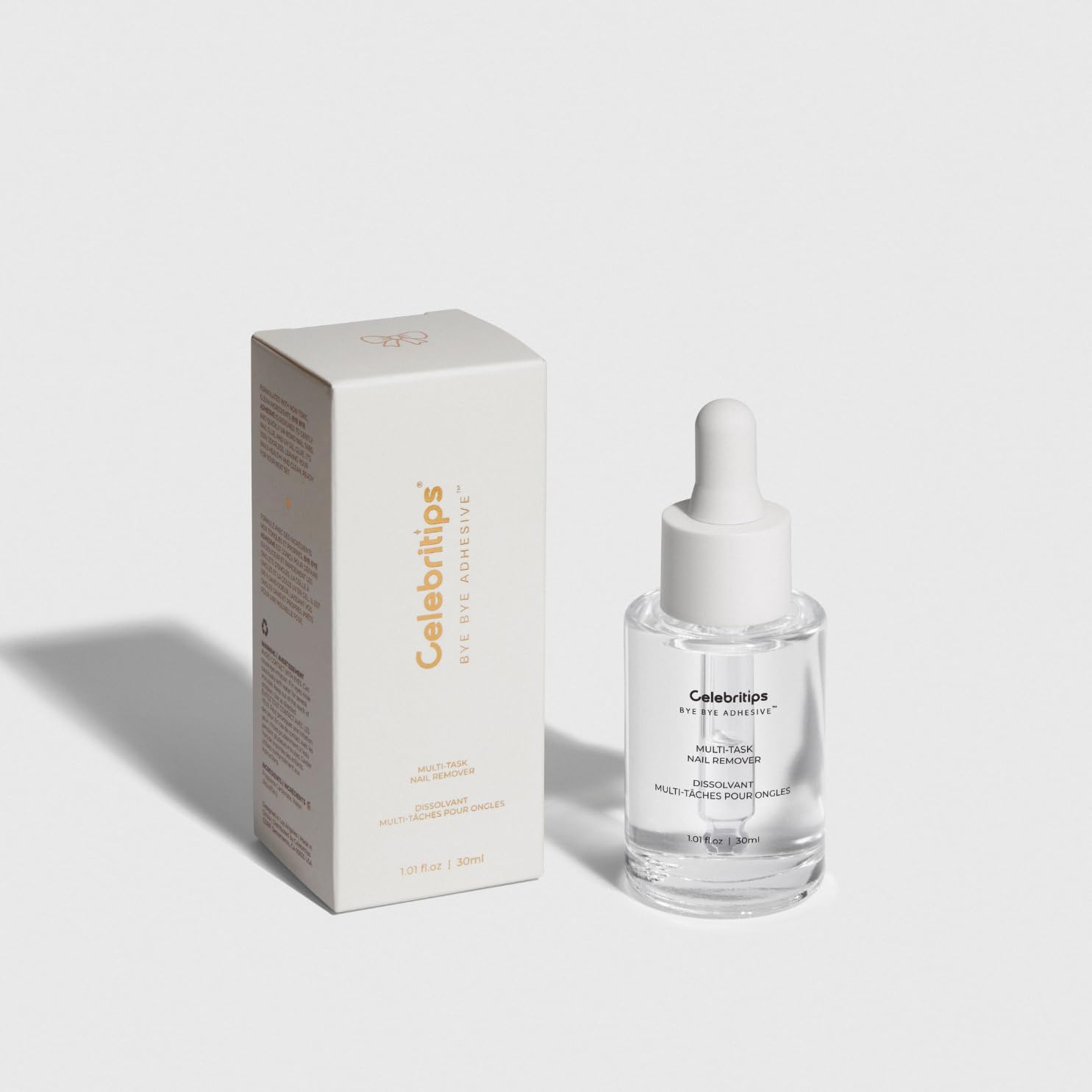 Celebritips Bye Bye Adhesive press-on nail remover bottle front view