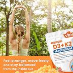 VEV high potency vitamin D3 and K2 product lifestyle display