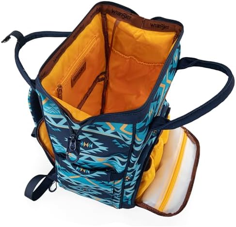 Wrangler Aztec backpack rear view featuring padded shoulder straps and back support
