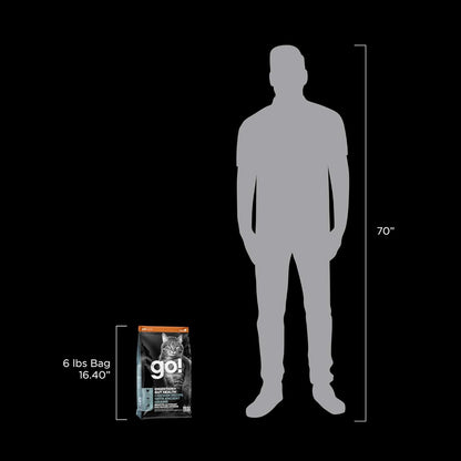 Go! Solutions cat food packaging showing fiber-rich benefits