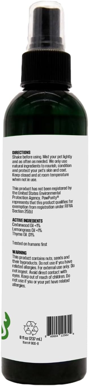 Organic plant-based flea repellent spray and conditioning shampoo for dogs and cats.