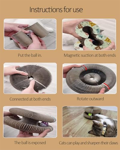 Enkman imported interactive cat scratcher packaged box showing eco friendly product specifications