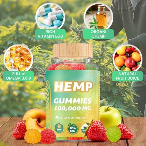 Person relaxing holding Hooloo Hemp Gummies bottle