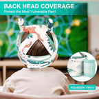 Back view showing adjustable velcro strap on toddler head protector