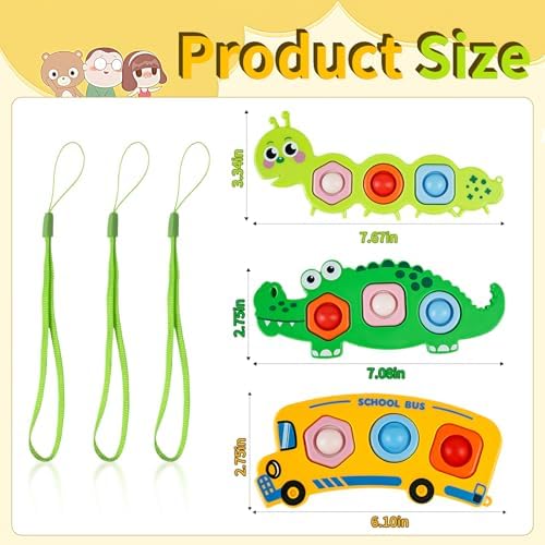 Caterpillar shaped silicone fidget popper toy for toddlers
