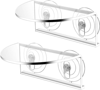 SLSON transparent acrylic aquarium shelf front view holding live plants